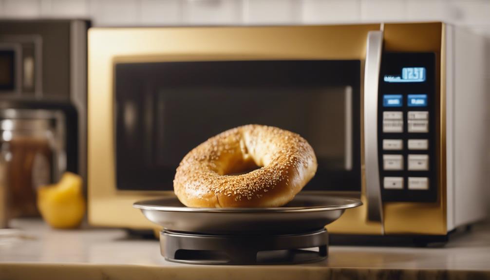 microwave bagels with care