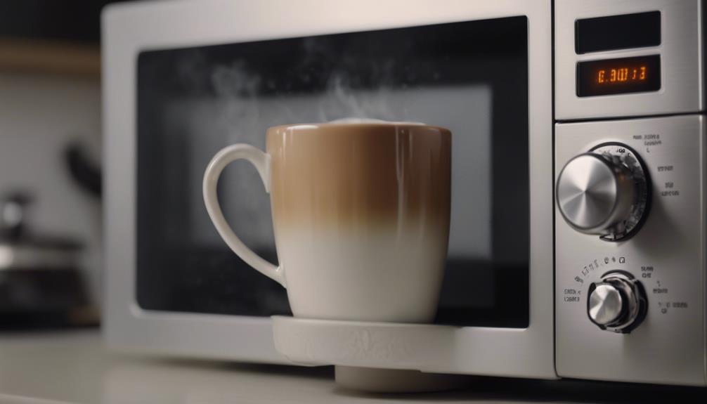 microwaving coffee heats quickly